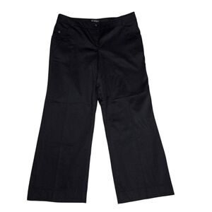 Della Spiga Black Stretch Cotton Wide Leg Crop Trousers 14